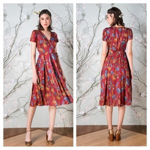 ❌ SOLD ❌ Antix Brazil Crimson red wrap midi dress